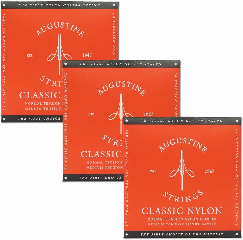 Augustine Strings Classic Red - Medium Tension Classical Guitar Strings - The Original Nylon String - 3 Sets - Image 4